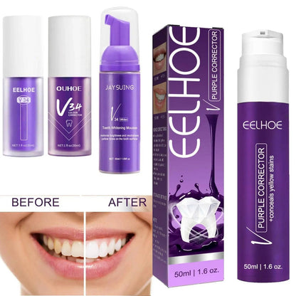 EELHOE PURPLE WHITENING TOOTHPASTE STAIN REMOVAL 🅱