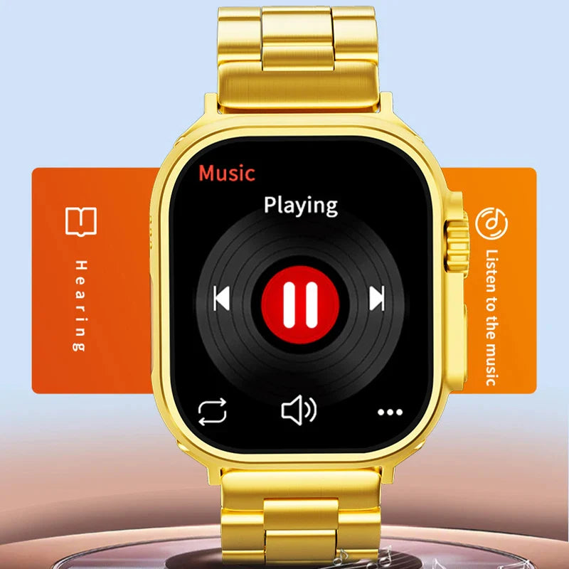 Gold Ultra Watch - with Sports & Health Tracker, GPS, NFC, and Wireless Charging 🅱