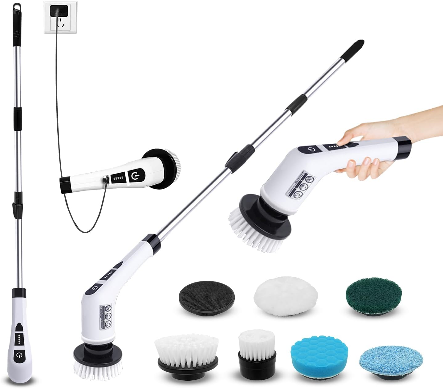 Electric Spin Scrubber With 7 Replaceable Brush Head 🅱