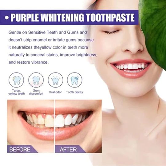 EELHOE PURPLE WHITENING TOOTHPASTE STAIN REMOVAL 🅱