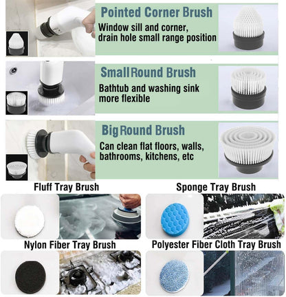 Electric Spin Scrubber With 7 Replaceable Brush Head 🅱