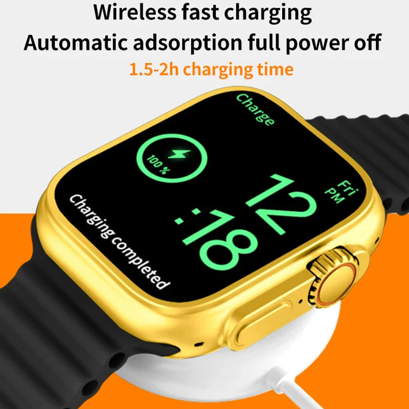 Gold Ultra Watch - with Sports & Health Tracker, GPS, NFC, and Wireless Charging 🅱