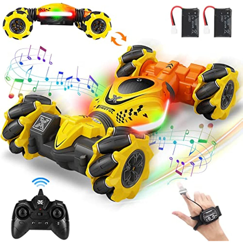 RC Stunt Car,  360° Rotating Off Road Vehicle with Lights Music & Spray Launcher, Toy Cars for kids 🅱