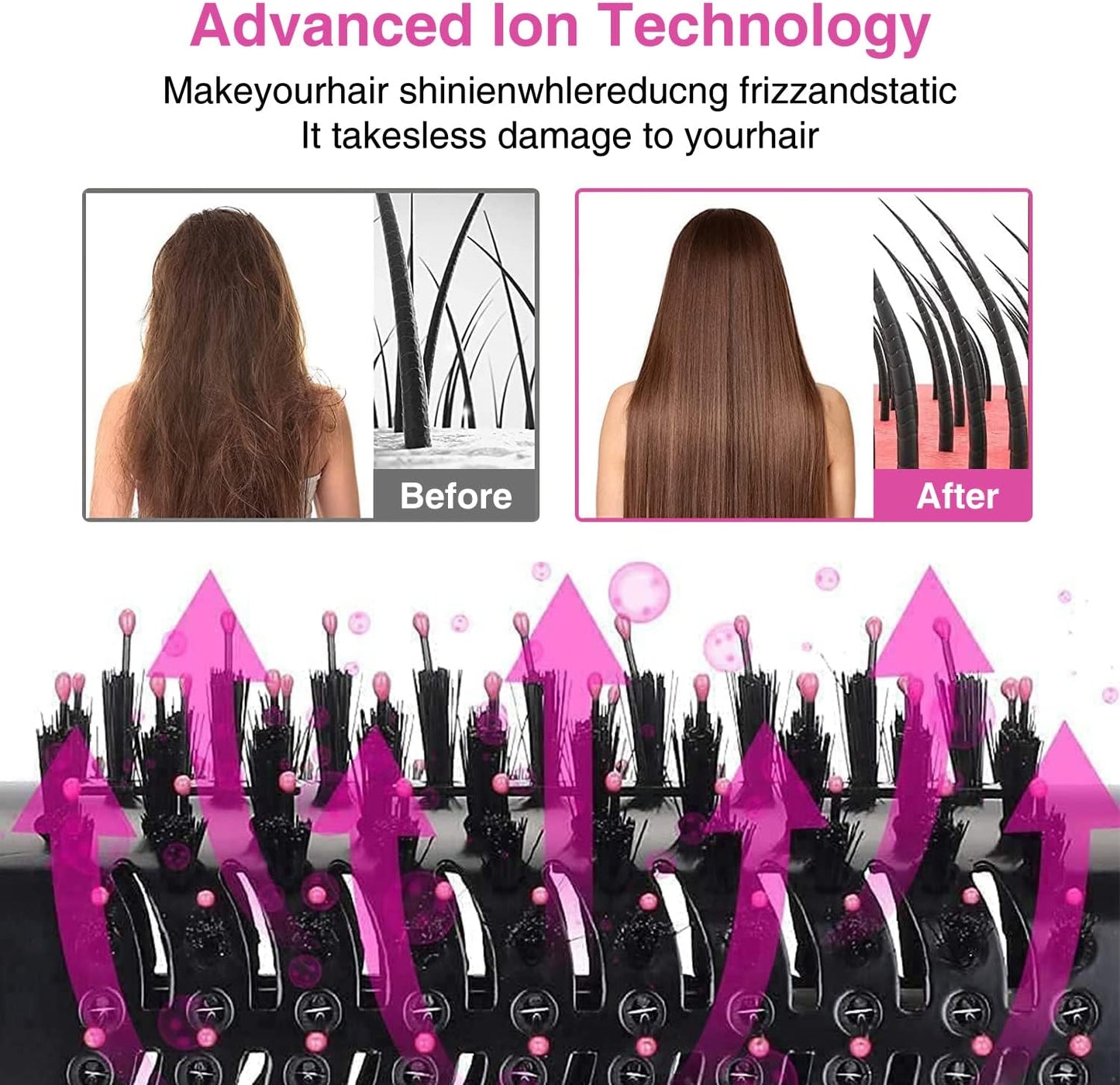 One Step Hair Dryer and Volumizer Round Hot Air Brush 🅱