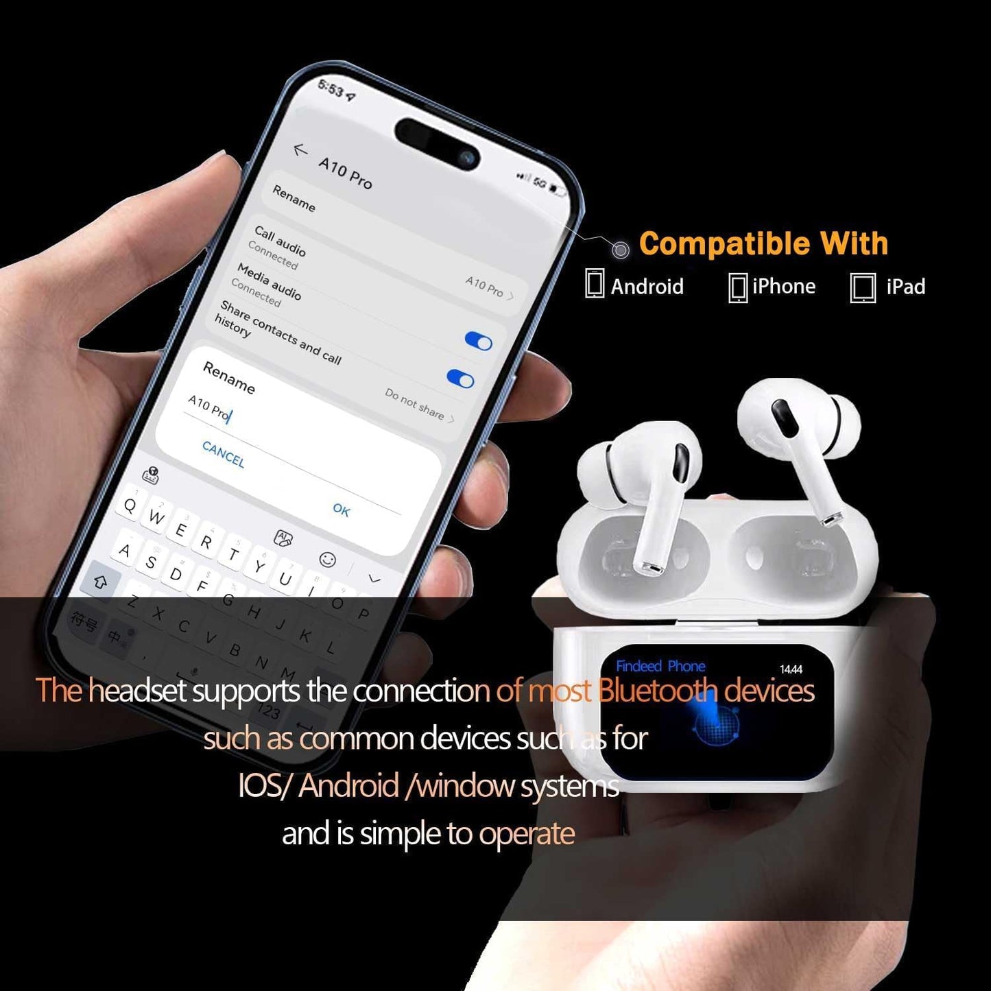 Wireless Bluetooth Earphones with Touch Screen 🅱