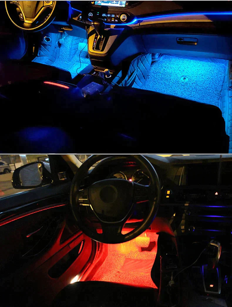 Car Interior Ambient Lighting Strip with Remote Control 🅱