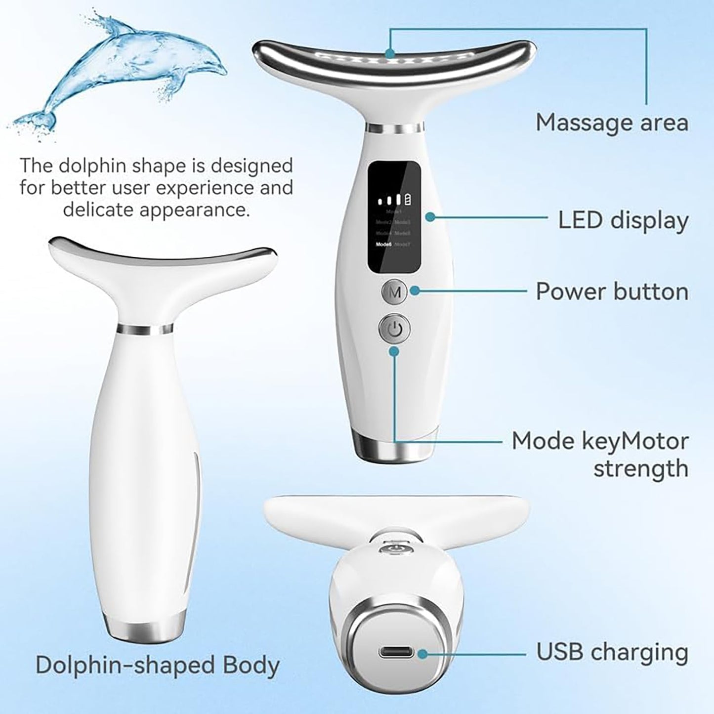 Neck Face Massager, Multi-Function Face Massager with 7 Color Modes
