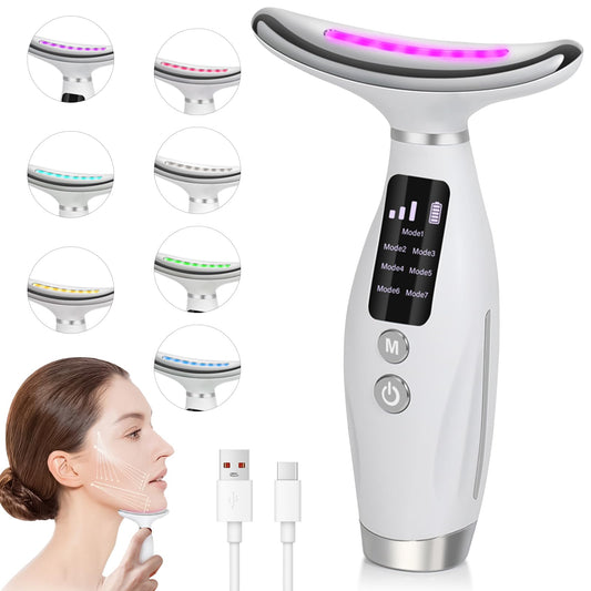 Neck Face Massager, Multi-Function Face Massager with 7 Color Modes
