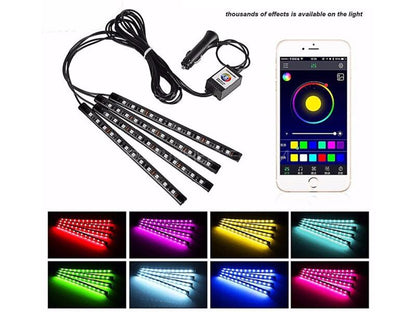 Car Interior Ambient Lighting Strip with Remote Control 🅱