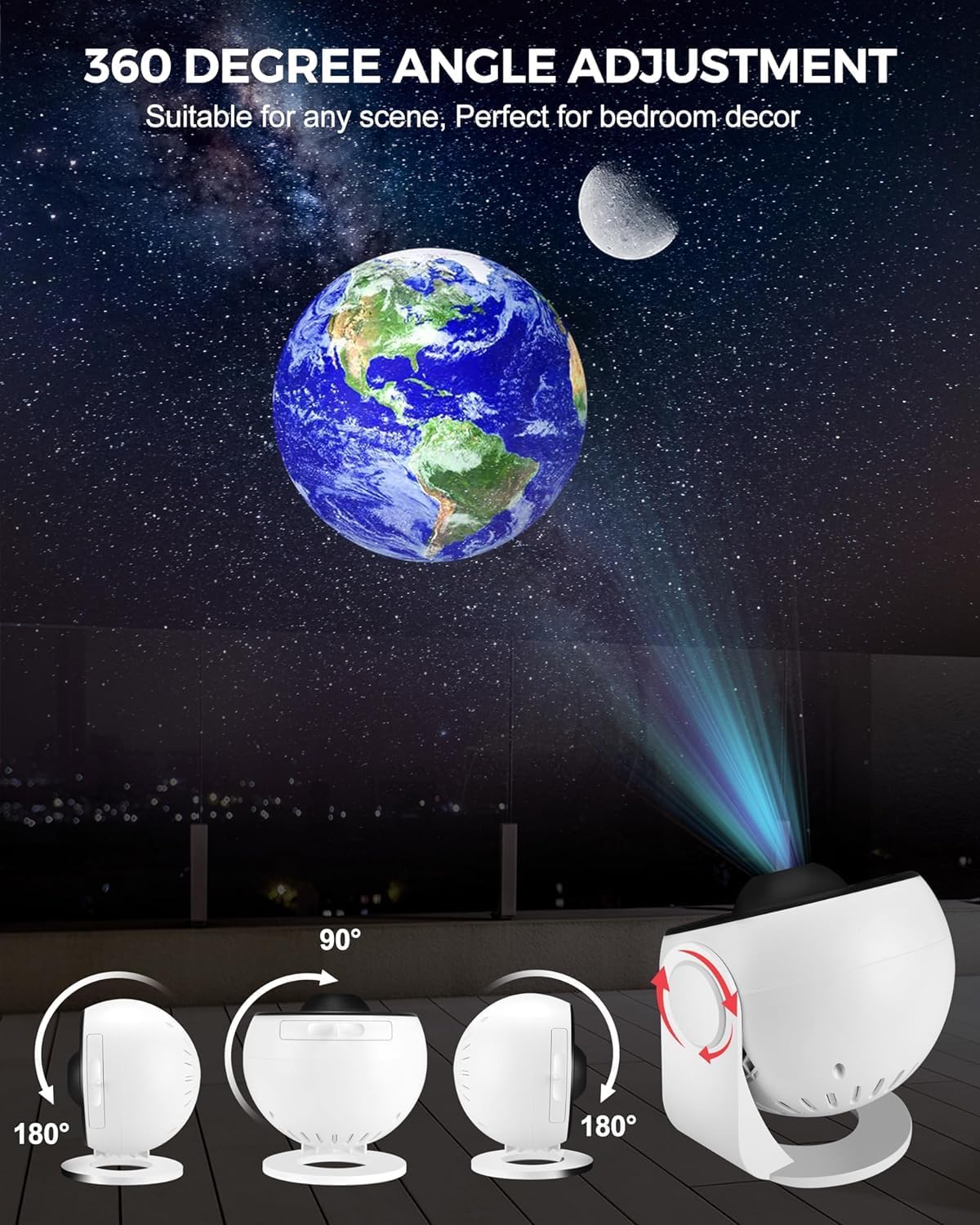 Night Sky Projector Galaxy Projector Star Projector for Bedroom 360° Rotating 🅱